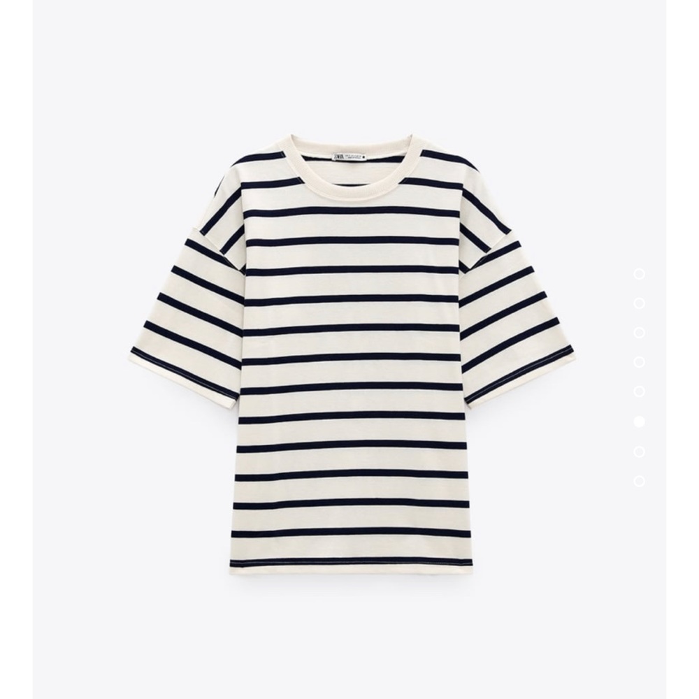 BNWT ZARA ECRU STRIPED TSHIRT SIZE M